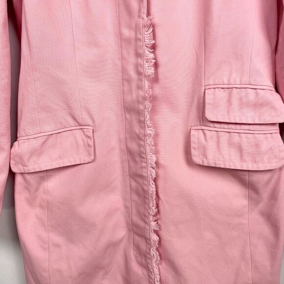Esprit Trench Coat Jacket Size‎ M Bubblegum Pink Twill Mid Length Barbiecore Y2K - Picture 8 of 16